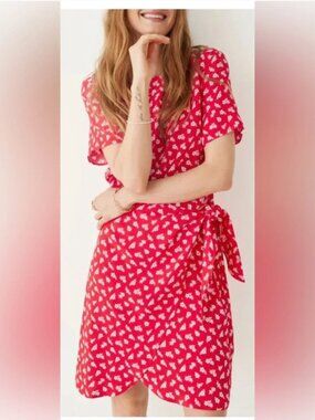 & Other Stories red floral dress with wrap skirt